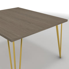 Dohányzóasztal - Linga arany lábbal - Szürke Vicenza tölgy, méret: 75x60