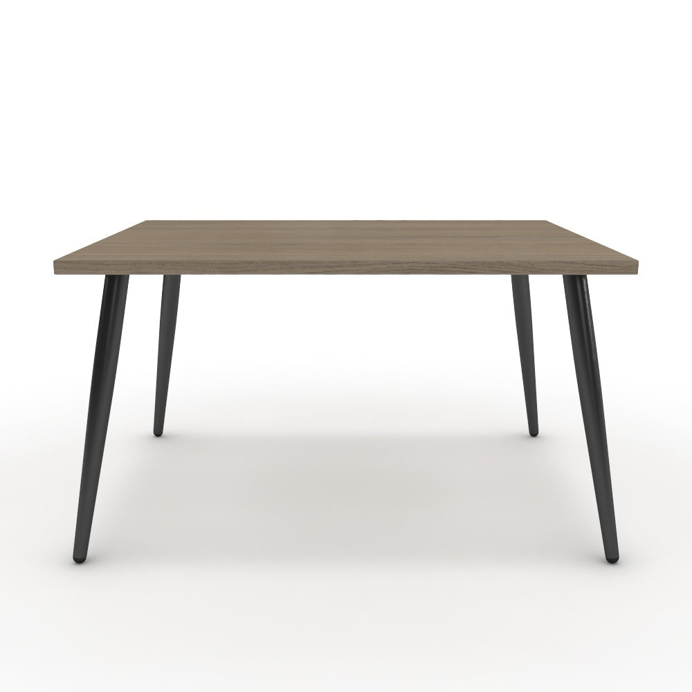 Dohányzóasztal - Manu fekete lábbal - Szürke Vicenza tölgy, méret: 75x60