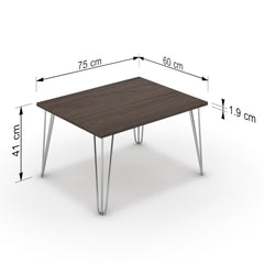 Dohányzóasztal - Linga króm lábbal - Sötét rauna szil, méret: 75x60