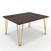 Dohányzóasztal - Linga arany lábbal - Sötét rauna szil, méret: 75x60