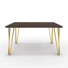 Dohányzóasztal - Linga arany lábbal - Sötét rauna szil, méret: 75x60