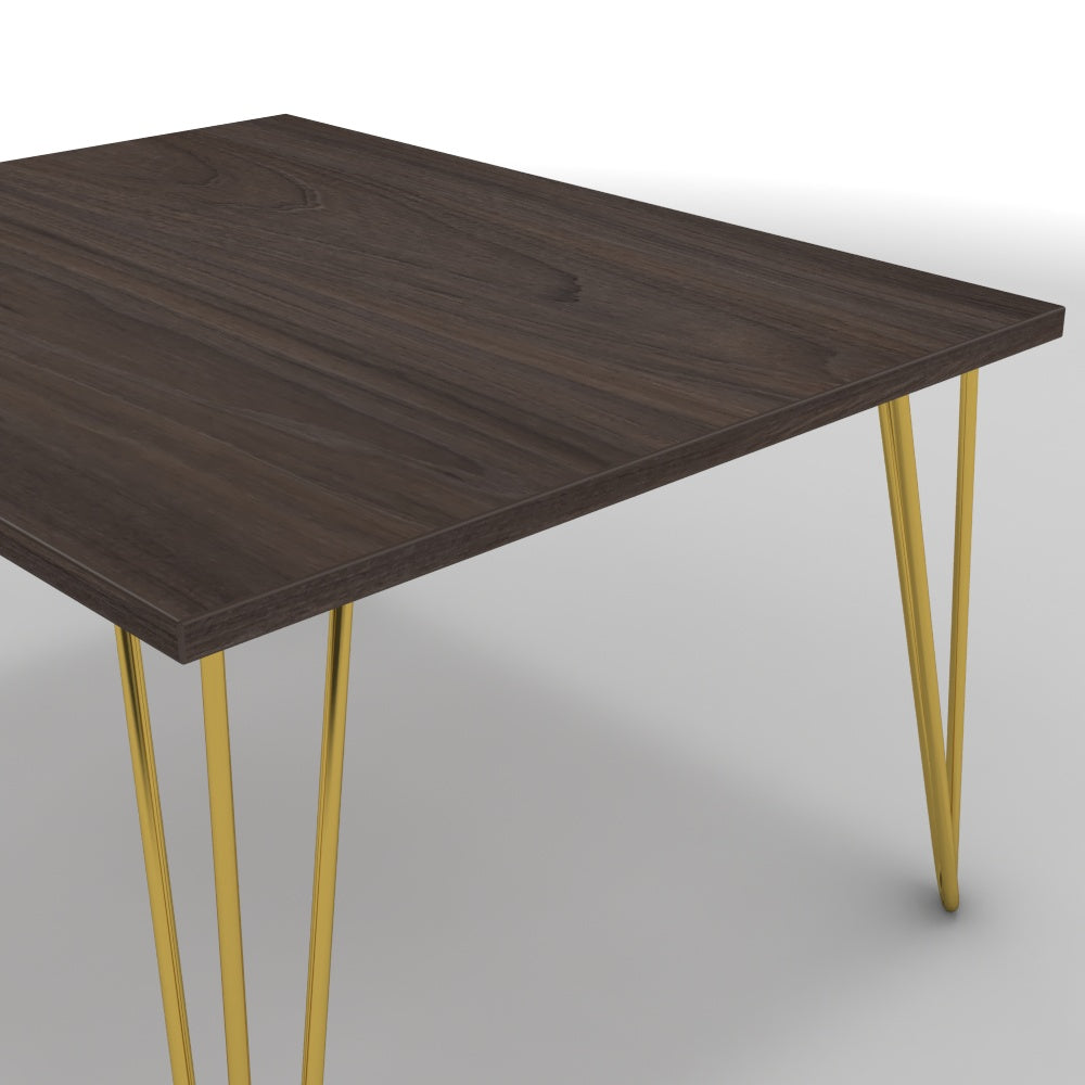 Dohányzóasztal - Linga arany lábbal - Sötét rauna szil, méret: 75x60