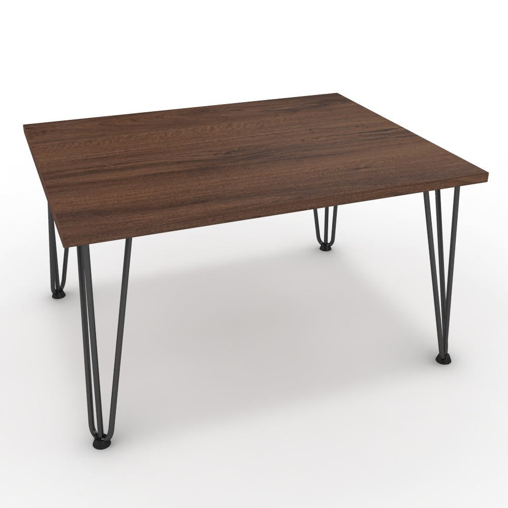 Dohányzóasztal - Linga fekete lábbal - Mogyoró, méret: 75x60