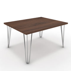 Dohányzóasztal - Linga króm lábbal - Mogyoró, méret: 75x60