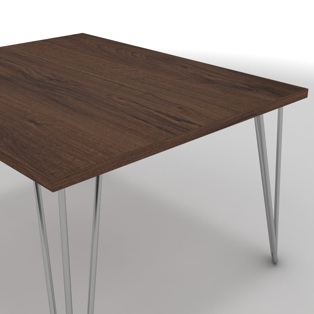 Dohányzóasztal - Linga króm lábbal - Mogyoró, méret: 75x60