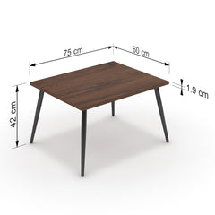 Dohányzóasztal - Manu fekete lábbal - Mogyoró, méret: 75x60