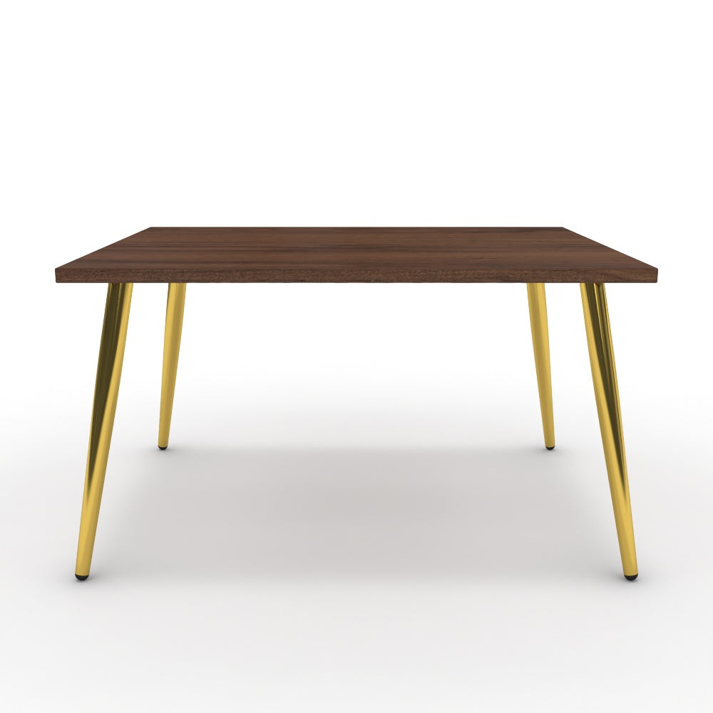 Dohányzóasztal - Manu arany lábbal - Mogyoró, méret: 75x60