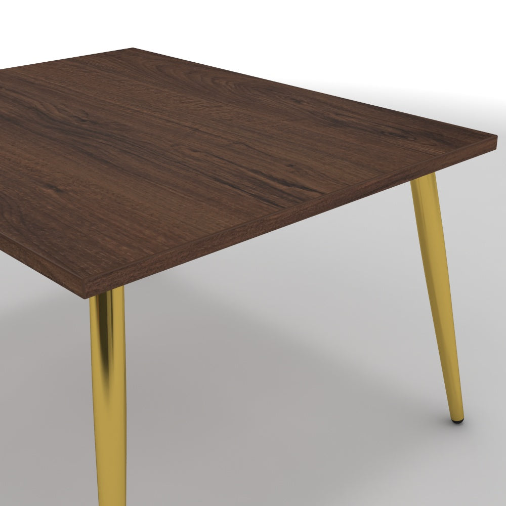 Dohányzóasztal - Manu arany lábbal - Mogyoró, méret: 75x60