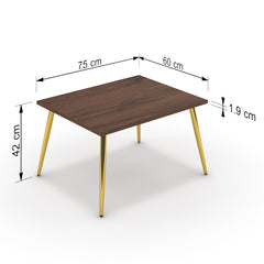 Dohányzóasztal - Manu arany lábbal - Mogyoró, méret: 75x60