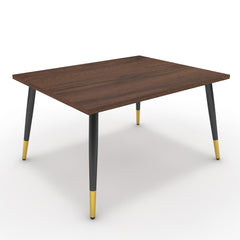 Dohányzóasztal - Manu fekete és arany lábbal - Mogyoró, méret: 75x60