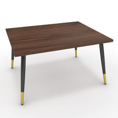 Dohányzóasztal - Manu fekete és arany lábbal - Mogyoró, méret: 75x60