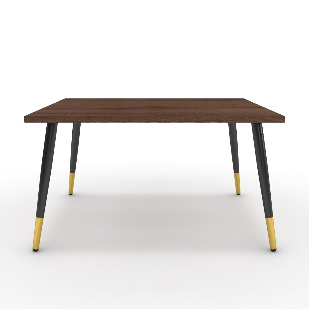 Dohányzóasztal - Manu fekete és arany lábbal - Mogyoró, méret: 75x60