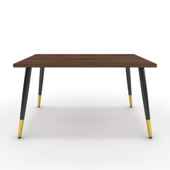 Dohányzóasztal - Manu fekete és arany lábbal - Mogyoró, méret: 75x60