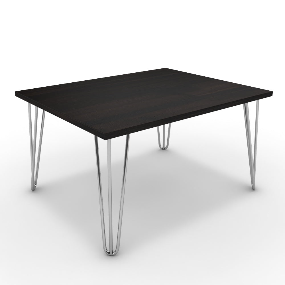 Dohányzóasztal - Linga króm lábbal - Füstölt dió, méret: 75x60