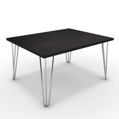 Dohányzóasztal - Linga króm lábbal - Füstölt dió, méret: 75x60