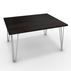 Dohányzóasztal - Linga króm lábbal - Füstölt dió, méret: 75x60