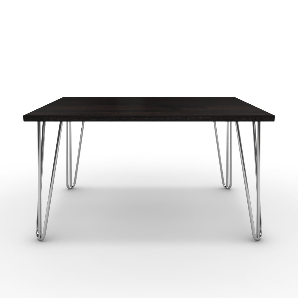 Dohányzóasztal - Linga króm lábbal - Füstölt dió, méret: 75x60