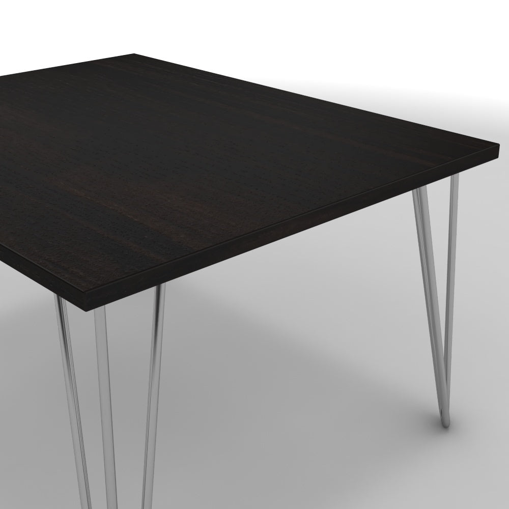 Dohányzóasztal - Linga króm lábbal - Füstölt dió, méret: 75x60