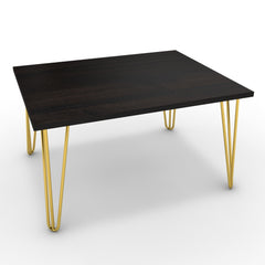 Dohányzóasztal - Linga arany lábbal - Füstölt dió, méret: 75x60