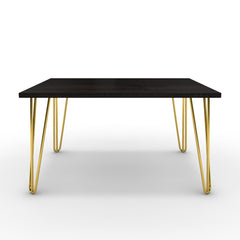 Dohányzóasztal - Linga arany lábbal - Füstölt dió, méret: 75x60