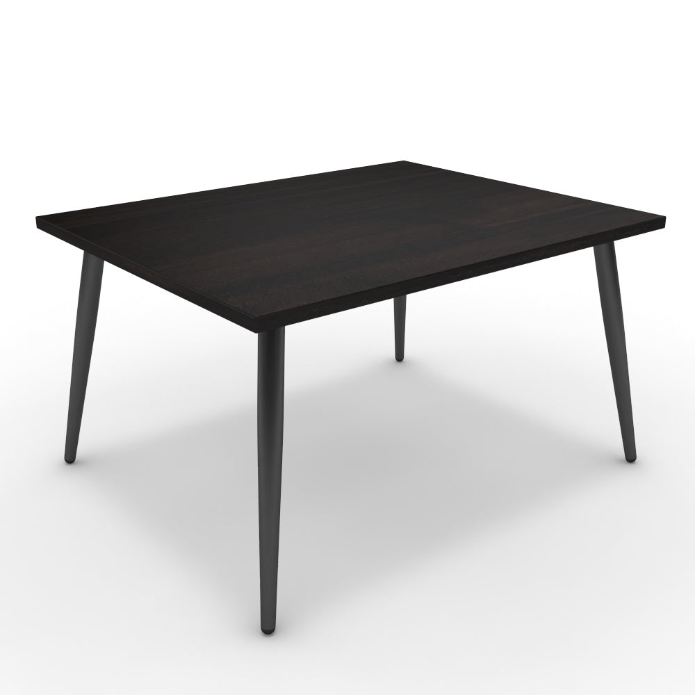 Dohányzóasztal - Manu fekete lábbal - Füstölt dió, méret: 75x60