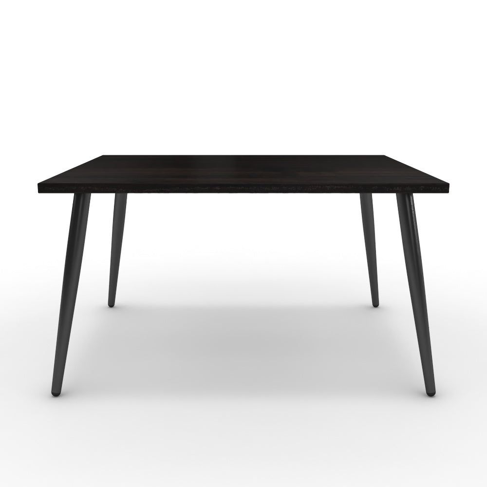 Dohányzóasztal - Manu fekete lábbal - Füstölt dió, méret: 75x60