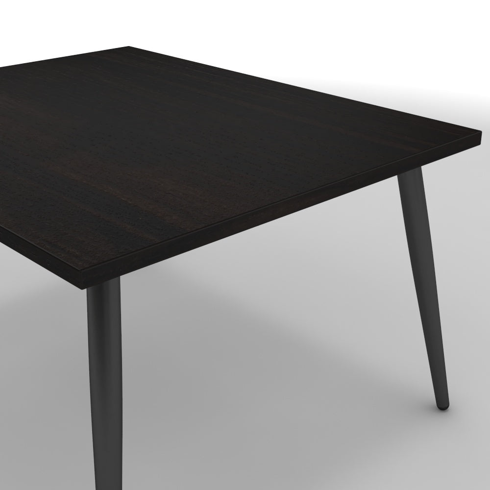 Dohányzóasztal - Manu fekete lábbal - Füstölt dió, méret: 75x60