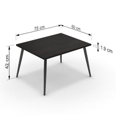 Dohányzóasztal - Manu fekete lábbal - Füstölt dió, méret: 75x60