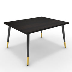 Dohányzóasztal - Manu fekete és arany lábbal - Füstölt dió, méret: 75x60