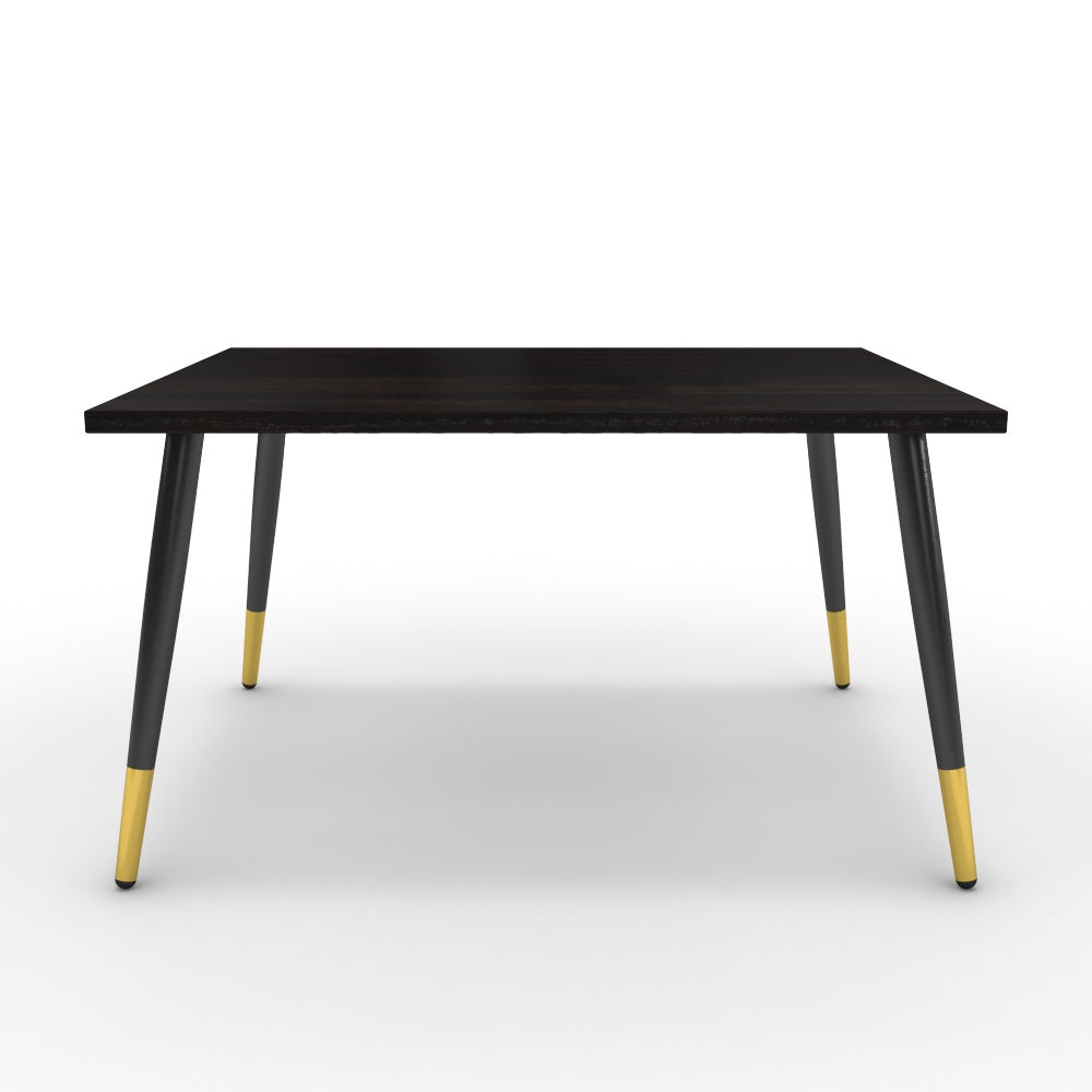 Dohányzóasztal - Manu fekete és arany lábbal - Füstölt dió, méret: 75x60