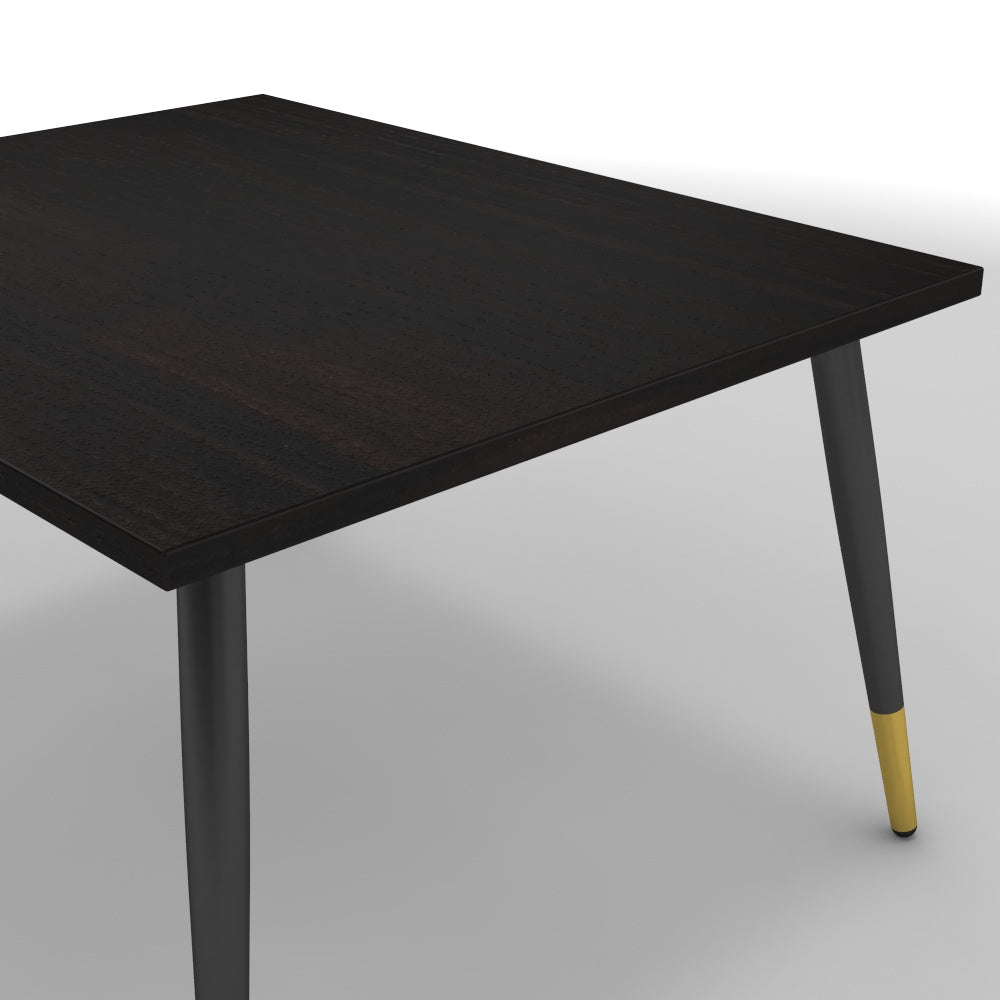 Dohányzóasztal - Manu fekete és arany lábbal - Füstölt dió, méret: 75x60