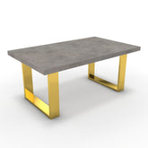 Dohányzóasztal - Antara arany lábbal - Vil.szürke Chicago beton, méret: 100x60