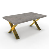 Dohányzóasztal - Préma arany lábbal - Vil.szürke Chicago beton, méret: 100x60