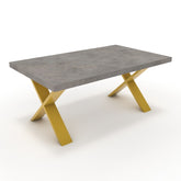 Dohányzóasztal - Préma festett arany lábbal - Vil.szürke Chicago beton, méret: 100x60