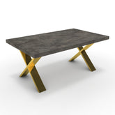 Dohányzóasztal - Préma arany lábbal - Antracit metal rock, méret: 100x60