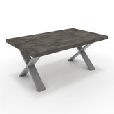 Dohányzóasztal - Préma festett ezüst lábbal - Antracit metal rock, méret: 100x60