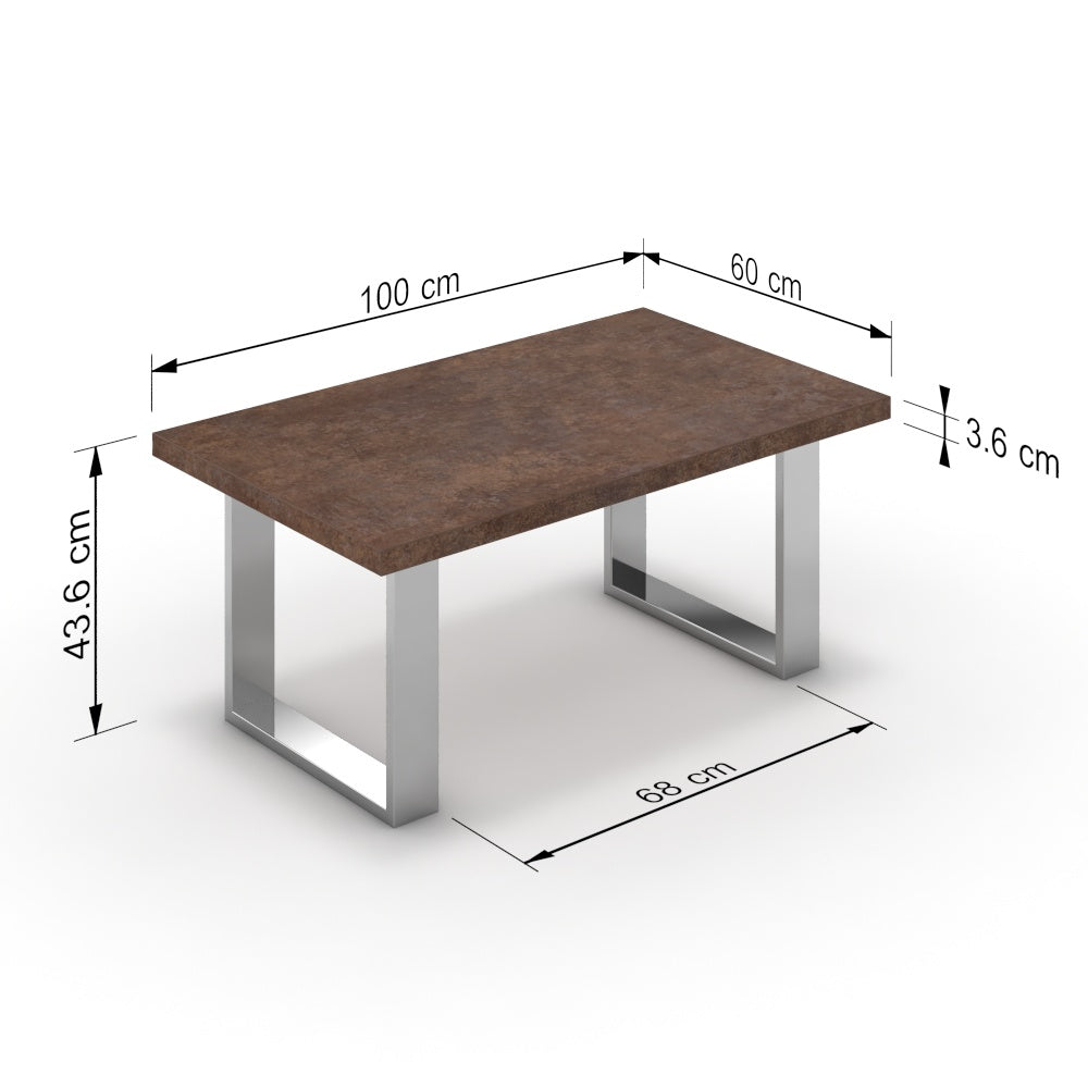 Dohányzóasztal - Antara króm lábbal - Ferro bronz, méret: 100x60