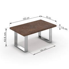 Dohányzóasztal - Antara króm lábbal - Ferro bronz, méret: 100x60
