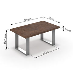 Dohányzóasztal - Antara festett ezüst lábbal - Ferro bronz, méret: 100x60