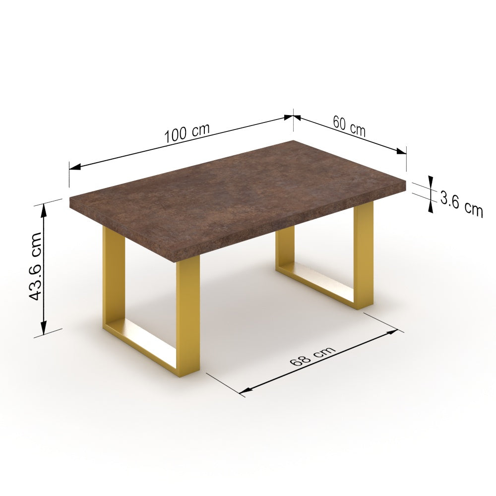 Dohányzóasztal - Antara festett arany lábbal - Ferro bronz, méret: 100x60
