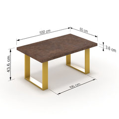 Dohányzóasztal - Antara festett arany lábbal - Ferro bronz, méret: 100x60