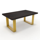 Dohányzóasztal - Antara festett arany lábbal - Fekete-arany metál pala, méret: 100x60