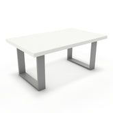 Dohányzóasztal - Antara festett ezüst lábbal - Alpesi fehér, méret: 100x60