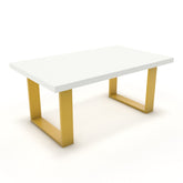 Dohányzóasztal - Antara festett arany lábbal - Alpesi fehér, méret: 100x60