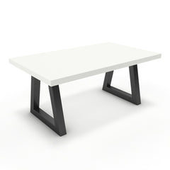 Dohányzóasztal - Bala fekete lábbal - Alpesi fehér, méret: 100x60