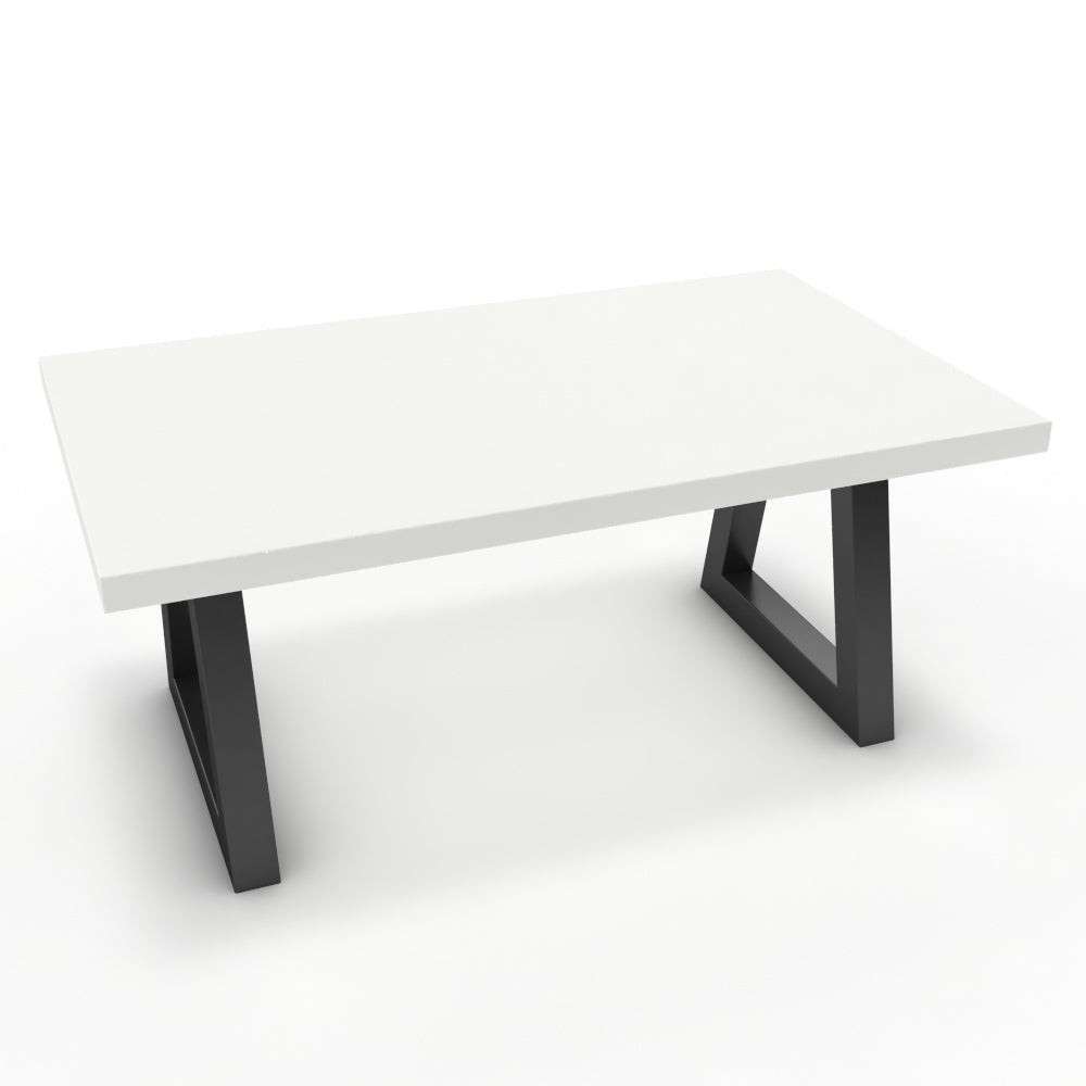 Dohányzóasztal - Bala fekete lábbal - Alpesi fehér, méret: 100x60