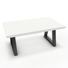 Dohányzóasztal - Bala fekete lábbal - Alpesi fehér, méret: 100x60