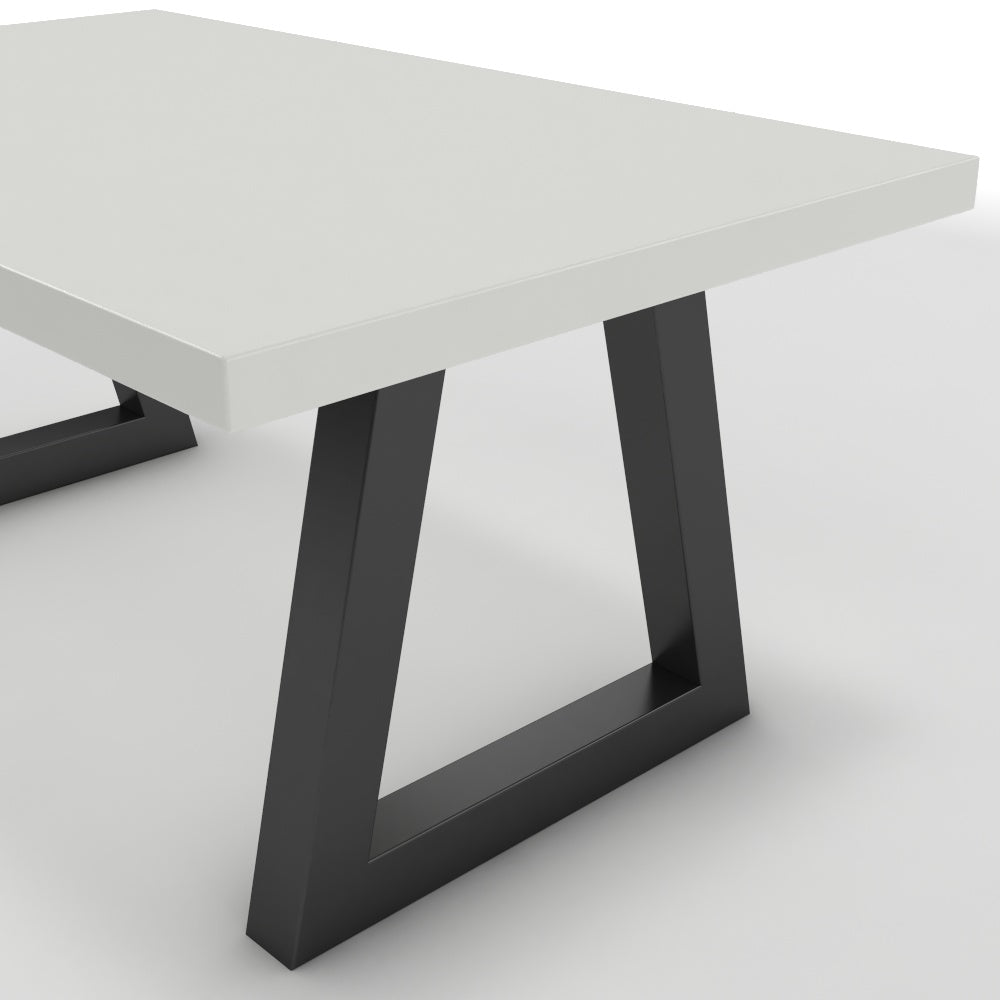 Dohányzóasztal - Bala fekete lábbal - Alpesi fehér, méret: 100x60