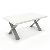 Dohányzóasztal - Préma festett ezüst lábbal - Alpesi fehér, méret: 100x60