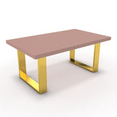 Dohányzóasztal - Antara arany lábbal - Antik rózsaszín, méret: 100x60